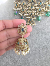 Green Polki Pearl Kundan Choker set/Statement Necklace Set/Indian Jewelry/Pakistani Jewelry set/Wedding necklace/Bridal necklace/Indian