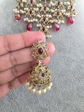 Maroon Red Polki Pearl Kundan Choker set/Statement Necklace Set/Indian Jewelry/Pakistani Jewelry set/Wedding necklace/Bridal necklace/Indian
