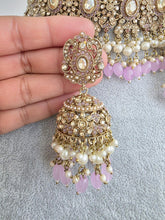 Lavender Antique Shadow Stone Pearl Choker Necklace with earrings and tikka and Passa Bridal necklace Indian Pakistani Punjabi Wedding