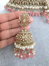 Pink Shadow Stone Kundan Necklace Set/ Bollywood Jewelry/ Indian jewelry/ Pakistani necklace/Punjabi/bridal necklace/Indian wedding