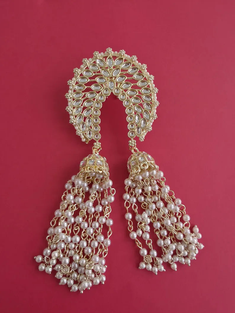 Ambada Kundan Hair Juda Choti Clip/Braid Clip/Indian Bridal Choti Pin /Kundan Hair accessories/Indian Wedding/Bridal Kundan Hair accessories