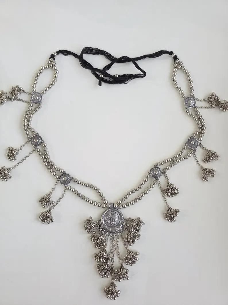 Oxidized Belly Chain Waist belt/Indian Belly Chain/ Ghungru Belt/Kamarbandh/Vaddanam/Kamarpatta/ Sash/tagdi/Indian Saree belt/Lehenga belt