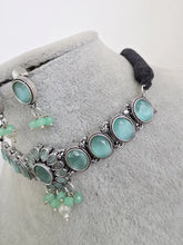 Mint Green Handcrafted Oxidized Necklace/Oxidized Indian Jewelry/Boho Jewelry Necklace/Afghan Choker/Afghani jewelry/gypsy necklace