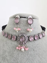 Pink Handcrafted Oxidized Necklace/Oxidized Indian Jewelry/Boho Jewelry Necklace/Afghan Choker/Afghani jewelry/gypsy necklace