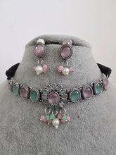 MintPink Handcrafted Oxidized Necklace/Oxidized Indian Jewelry/Boho Jewelry Necklace/Afghan Choker/Afghani jewelry/gypsy necklace