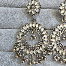 Oxidized Kundan Earrings/Oxidized Earrings/Antique Silver/Silver Look Alike/Lightweight/Tribal/Afghani/Indian Jewelry/Boho Jewelry/Pakistani