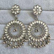 Oxidized Kundan Earrings/Oxidized Earrings/Antique Silver/Silver Look Alike/Lightweight/Tribal/Afghani/Indian Jewelry/Boho Jewelry/Pakistani