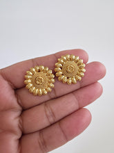Small gold-plated Stud Earrings/Antique tops/Indian Studs/Indian Earrings/Temple Jewelry/South indian earrings/Length and Width 20mm