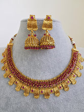 Ruby Guttapusalu Pearl Gold Necklace/Gold Necklace/Indian Choker/South Indian Necklace/One Gram Gold /Temple Jewelry/South Indian jewelry