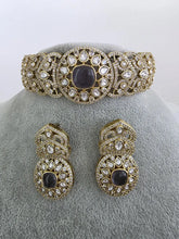 Purple Victorian Moissanite kundan Necklace, Indian Bridal Jewelry, Bollywood Sabyasachi Designer necklace, Indian Pakistani Wedding