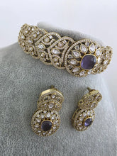 Purple Victorian Moissanite kundan Necklace, Indian Bridal Jewelry, Bollywood Sabyasachi Designer necklace, Indian Pakistani Wedding