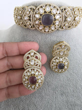 Purple Victorian Moissanite kundan Necklace, Indian Bridal Jewelry, Bollywood Sabyasachi Designer necklace, Indian Pakistani Wedding