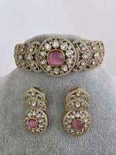 Pink Victorian Moissanite kundan Necklace, Indian Bridal Jewelry, Bollywood Sabyasachi Designer necklace, Indian Pakistani Wedding