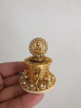 Indian Gold Plated Sindoor Box/Kumkum Box/Wedding Gift/Pooja Accessory/Kumkum and Turmeric/Indian Wedding/Indian Decor, Gifting Favors