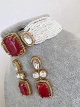 Ruby Red Doublet Moissanite Kundan Choker set/Statement Necklace Set/Indian Jewelry/Pakistani Jewelry set/Wedding necklace/Bridal necklace