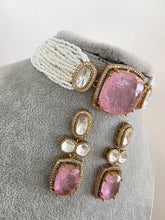 Pink Doublet Moissanite Kundan Choker set/Statement Necklace Set/Indian Jewelry/Pakistani Jewelry set/Wedding necklace/Bridal necklace