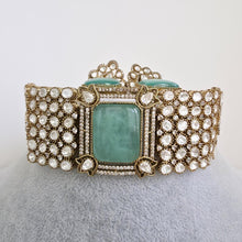 Mint Green Doublet Victorian Moissanite polki CZ Choker Necklace, Sabyasachi Necklace, Statement Necklace, Designer,Indian,Pakistani Jewelry