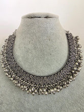 Oxidized Gungroo Necklace/Oxidized Indian Jewelry/Boho Jewelry/Bib Choker Necklace/Afghan Choker/Afghani jewelry/gypsy necklace/