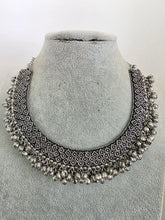 Oxidized Gungroo Necklace/Oxidized Indian Jewelry/Boho Jewelry/Bib Choker Necklace/Afghan Choker/Afghani jewelry/gypsy necklace/