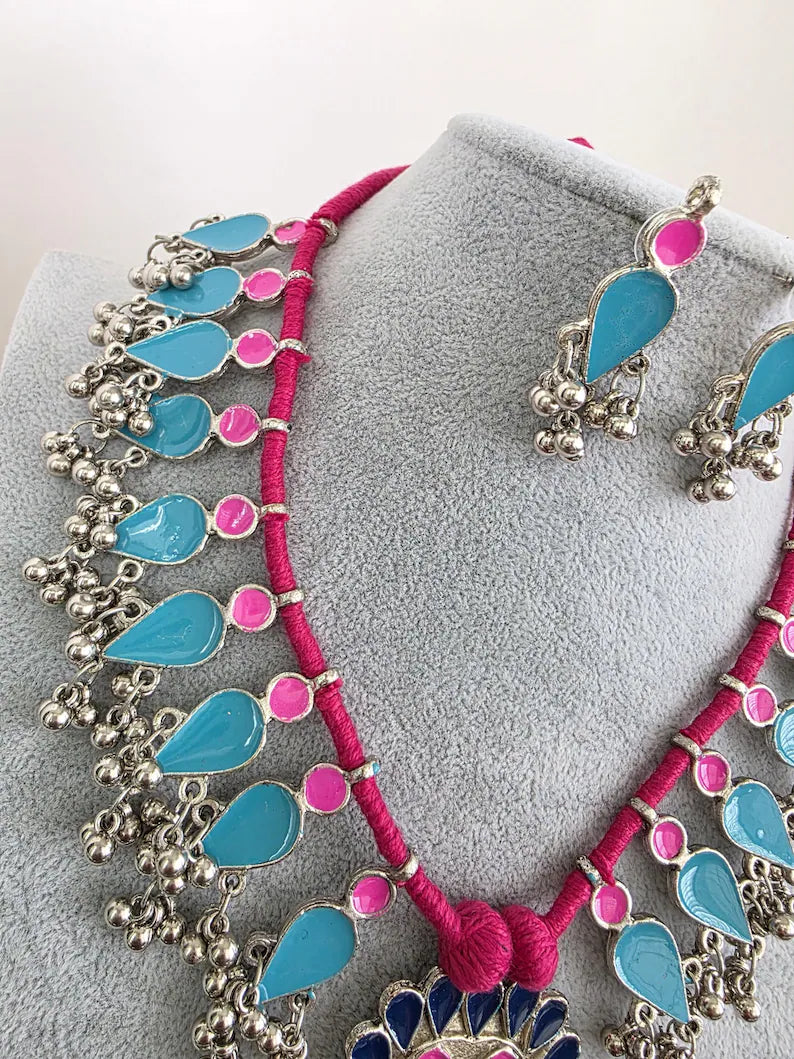 Afghani Necklace /oxidized Necklace/Oxidized Indian Jewelry/Boho Jewelry/Bib Necklace/Afghan necklace/Afghani jewelry/gypsy necklace