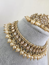 Champagne White Antique Polki Kundan Choker Necklace, Polk Necklace, Indian jewelry, Pakistani necklace, punjabi necklace, bridal wedding