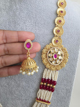 Ruby Long gold-plated mala Necklace/Pearl Kundan Long Necklace Indian Long Necklace/Indian Necklace/ Mala/Indian Wedding/Rani Haar
