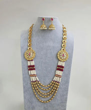 Ruby Long gold-plated mala Necklace/Pearl Kundan Long Necklace Indian Long Necklace/Indian Necklace/ Mala/Indian Wedding/Rani Haar