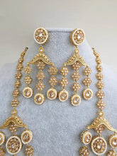 Green Long Gold Polki Necklace/Indian Long Necklace/Pakistani Jewelry/Necklace Mala/Indian Jewelry/Punjabi Jewelry/Indian Wedding/Rani Haar