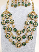 Green Long Gold Polki Necklace/Indian Long Necklace/Pakistani Jewelry/Necklace Mala/Indian Jewelry/Punjabi Jewelry/Indian Wedding/Rani Haar