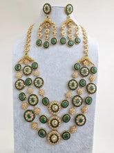 Green Long Gold Polki Necklace/Indian Long Necklace/Pakistani Jewelry/Necklace Mala/Indian Jewelry/Punjabi Jewelry/Indian Wedding/Rani Haar