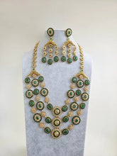 Green Long Gold Polki Necklace/Indian Long Necklace/Pakistani Jewelry/Necklace Mala/Indian Jewelry/Punjabi Jewelry/Indian Wedding/Rani Haar