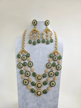 Green Long Gold Polki Necklace/Indian Long Necklace/Pakistani Jewelry/Necklace Mala/Indian Jewelry/Punjabi Jewelry/Indian Wedding/Rani Haar
