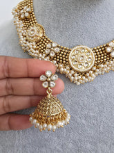 Guttapusalu Pearl Kundan Gold Necklace/Gold Kundan Necklace/Indian Choker/South Indian Necklace/Indian Pakistani Jewelry for wedding