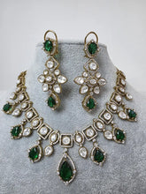 Green Moissanite Polki Kundan Necklace/Victorian Designer Necklace/Indian Celebrity/Indian Pakistani Wedding Jewelry, Indian necklace