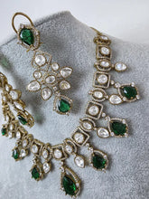 Green Moissanite Polki Kundan Necklace/Victorian Designer Necklace/Indian Celebrity/Indian Pakistani Wedding Jewelry, Indian necklace