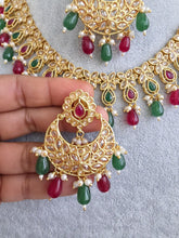 RubyGreen Polki Kundan Necklace/Kundan Choker/Bollywood Jewelry/Indian jewelry/Pakistani necklace/ punjabi necklace/bridal/indian wedding