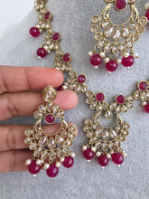 Ruby Antique Polki Kundan Pearl Necklace, bridal, Pakistani Jewelry, Indian Wedding Jewelry, Reverse AD Necklace set, Indian Necklace