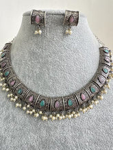 Mintpink Handcrafted Oxidized Necklace/Oxidized Indian Jewelry/Boho Jewelry Necklace/Afghan Choker/Afghani jewelry/gypsy necklace