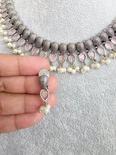 Pink Handcrafted Oxidized Necklace/Oxidized Indian Jewelry/Boho Jewelry Necklace/Afghan Choker/Afghani jewelry/gypsy necklace