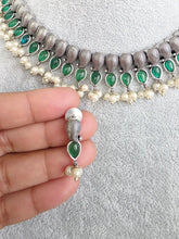 Green Handcrafted Oxidized Necklace/Oxidized Indian Jewelry/Boho Jewelry Necklace/Afghan Choker/Afghani jewelry/gypsy necklace