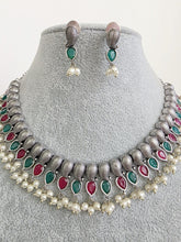 RubyGreen Handcrafted Oxidized Necklace/Oxidized Indian Jewelry/Boho Jewelry Necklace/Afghan Choker/Afghani jewelry/gypsy necklace