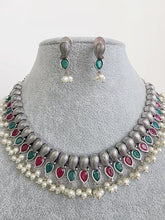 RubyGreen Handcrafted Oxidized Necklace/Oxidized Indian Jewelry/Boho Jewelry Necklace/Afghan Choker/Afghani jewelry/gypsy necklace