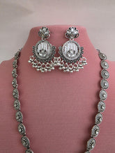 Kundan Pearl Long Oxidized Afghani Necklace/Oxidized Indian Jewelry/Boho Jewelry/Afghan necklace/Afghani jewelry/gypsy necklace/