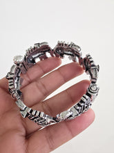 Oxidized Silver openable single Kada/Bracelet (1Pc)/German Silver/Boho/Tribal/Indian Jewelry/Pakistani/Oxidized Bangles/One size fit 2.4/2.6