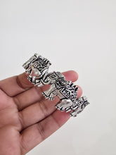 Oxidized Silver openable single Kada/Bracelet (1Pc)/German Silver/Boho/Tribal/Indian Jewelry/Pakistani/Oxidized Bangles/One size fit 2.4/2.6