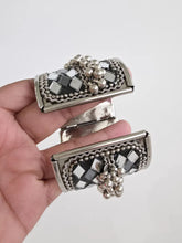 Mirror Oxidized Silver openable single Kada(1Pc)/German Silver/Boho/Tribal/Indian Jewelry/Pakistani/Oxidized Bangles/One size fit 2.4/2.6