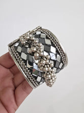 Mirror Oxidized Silver openable single Kada(1Pc)/German Silver/Boho/Tribal/Indian Jewelry/Pakistani/Oxidized Bangles/One size fit 2.4/2.6