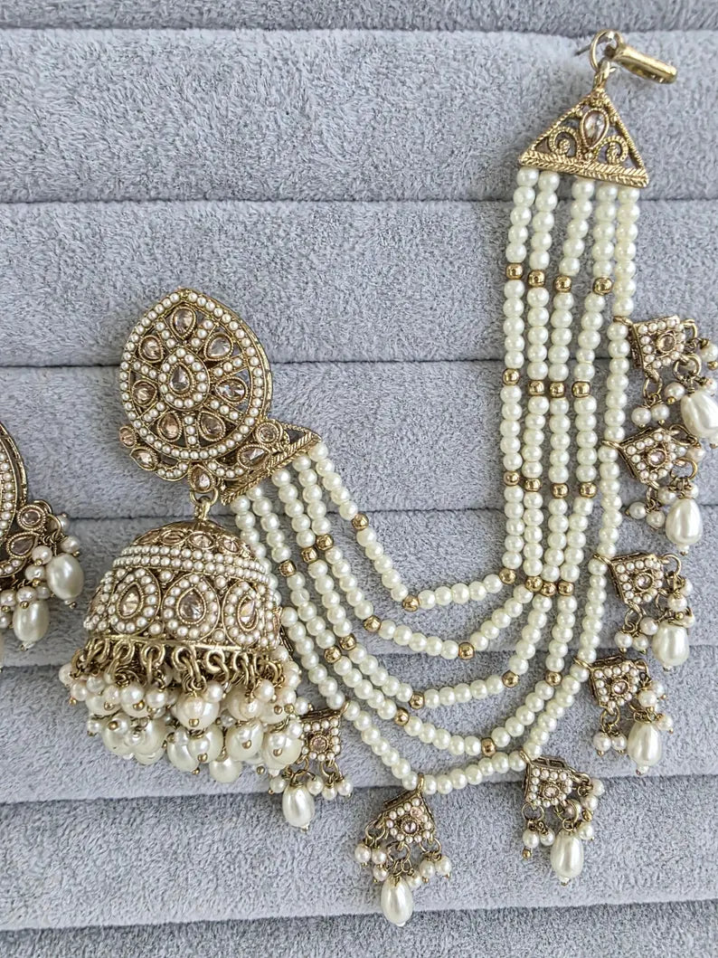 Antique Polki Kundan bahubali Jhumka/Indian Jewelry/Pakistani/Punjabi/Indian/Statement earring/Bridal earring/Indian wedding/Jhumka earrings