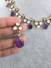 Purple Doublet Moissanite Kundan Necklace/Kundan Choker/Bollywood Jewelry/Indian wedding/Bridal jewelry/Indian Wedding/Pakistani/Punjabi