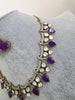 Purple Doublet Moissanite Kundan Necklace/Kundan Choker/Bollywood Jewelry/Indian wedding/Bridal jewelry/Indian Wedding/Pakistani/Punjabi
